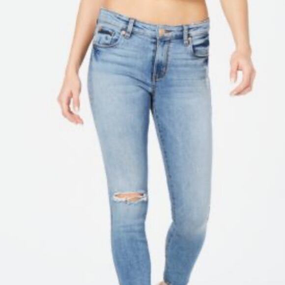STS BLUE Women's Emma Ankle Skinny Denim Jeans Light Distress Raw Hem Size 29 - Picture 1 of 11